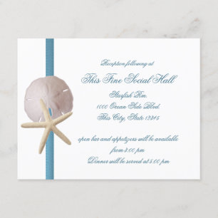 Invitation Mariage sur la Plage Réception Dollar de Sable et 
