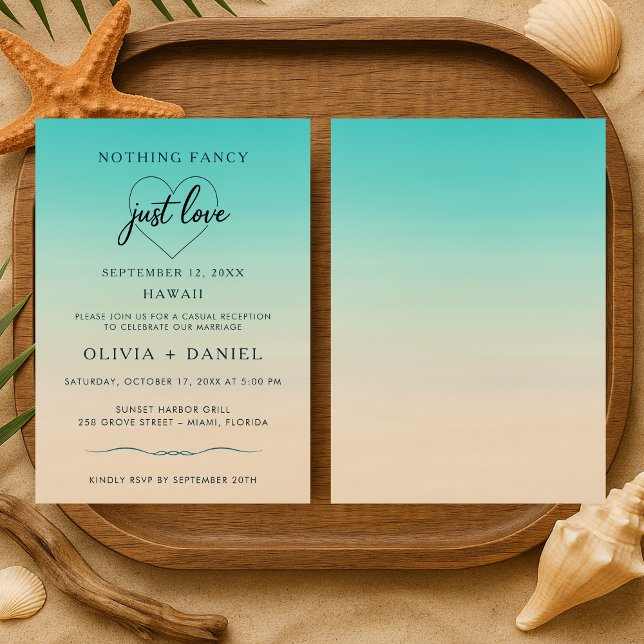 Invitation Mariage sur la Plage Réception Elopement Aquarelle (Créateur téléchargé)