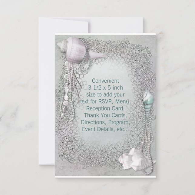 Invitation Mariage sur la plage RSVP coquillages (Devant)