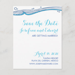 Invitation Mariage sur la Plage Vagues de l'Océan Enregistrez