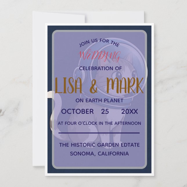 INVITATION MARIAGE SUR LA PLANÈTE TERRE (Devant)