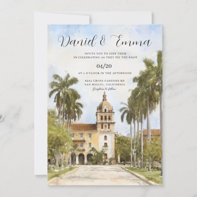 Invitation Mariage sur la skyline de Cartagena Colombie (Devant)