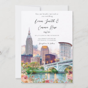 Invitation Mariage sur la skyline de Cleveland