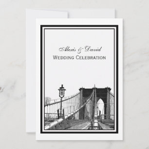 Invitation Mariage sur la skyline de NYC Brooklyn Bridge #2