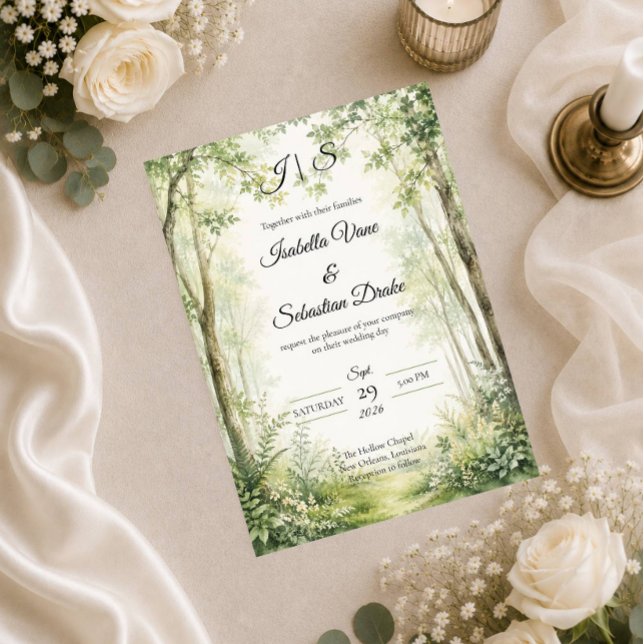 Invitation Mariage sur le chemin forestier (Créateur téléchargé)