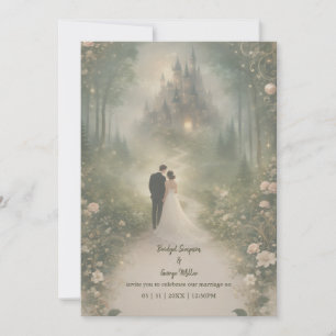 Invitation Mariage sur le chemin forestier du château de cont