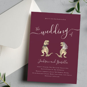 Invitation Mariage sur le thème des dinosaures Bordeaux et cr