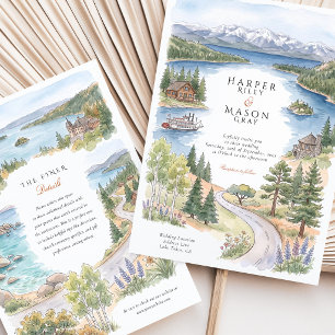 Invitation Mariage sur l'île Fannette de l'Emerald Bay au lac