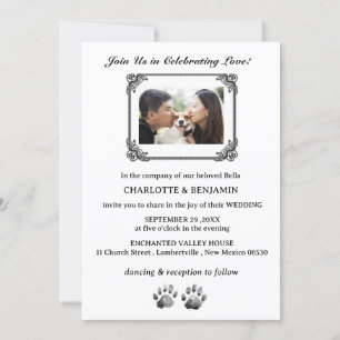 Invitation Mariage sur mesure avec thème de chien et photo pe