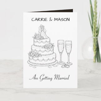 Invitation Mariage sur mesure élégant simple noir et blanc