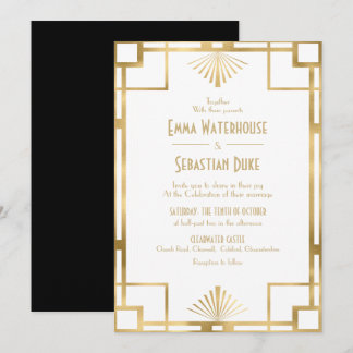 Invitation Mariage sur mesure Great Gatsby Art Déco