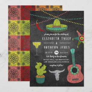 Invitation Mariage sur tableau craie Fiesta