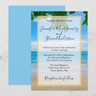 Invitation Mariage sur une île de vacances de plage tropicale
