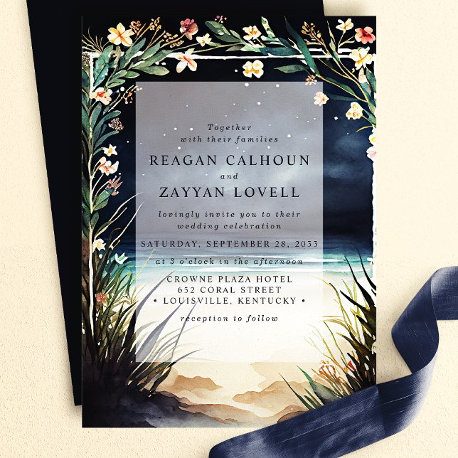 Invitation Mariage sur une plage nocturne (Créateur téléchargé)
