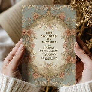 Invitation Mariage Symphonie Florale Inspiré de l'Art Nouveau
