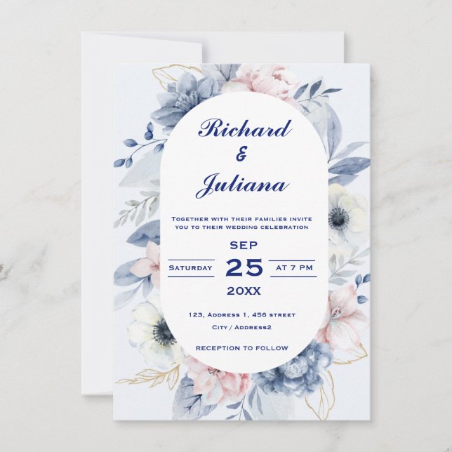 Invitation Mariage tactiles personnalisées (Devant)