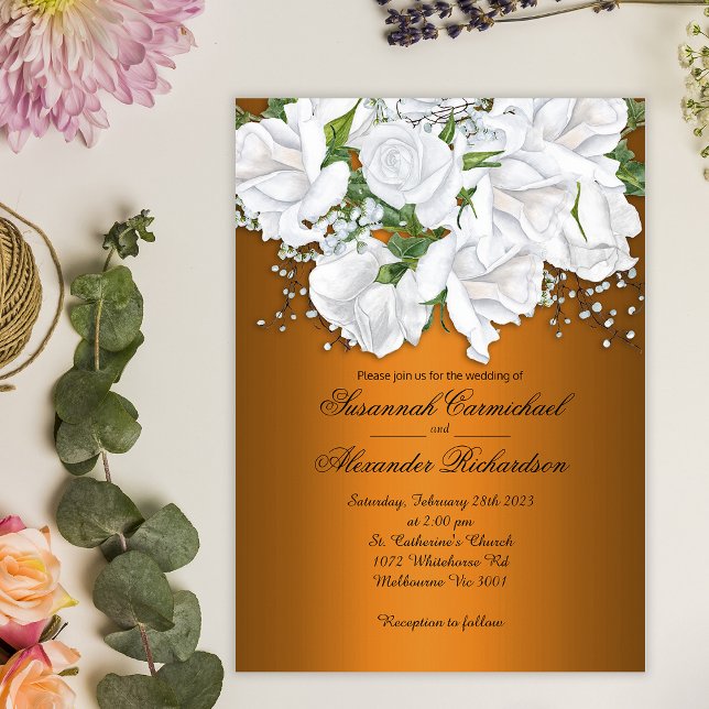 Invitation Mariage Tangerine romantique moderne (Créateur téléchargé)