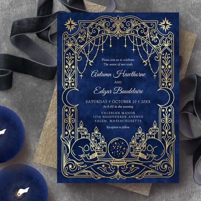 Invitation Mariage Tarot Céleste Gothique Bleu (Créateur téléchargé)