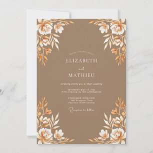 Invitation Mariage Taupe Amber Blossom