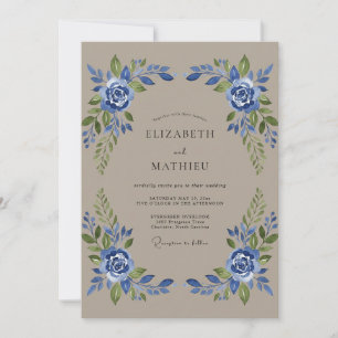 Invitation Mariage Taupe Indigo Rose