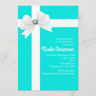 Invitation Mariage Teal Blue Cérémonie de Fiançailles Ruban B