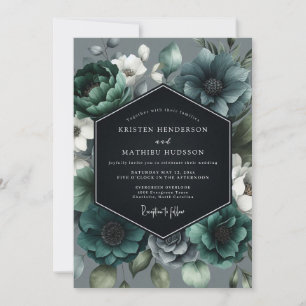 Invitation Mariage Teal Moody Bloom