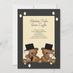 Invitation Mariage Teddy Bear Grooms