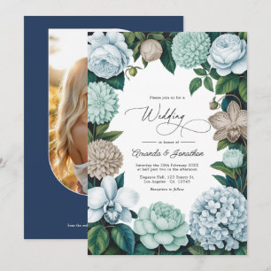 Invitation Mariage Teinte de Brouillard Côtier/Embrun et Bois