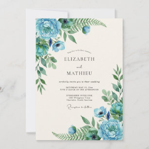 Invitation Mariage Teinte de Vigne Aqua