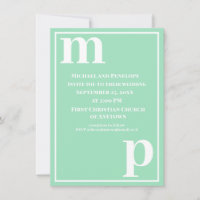 Mariage tendance Monogramme vert mousse de mer Mig