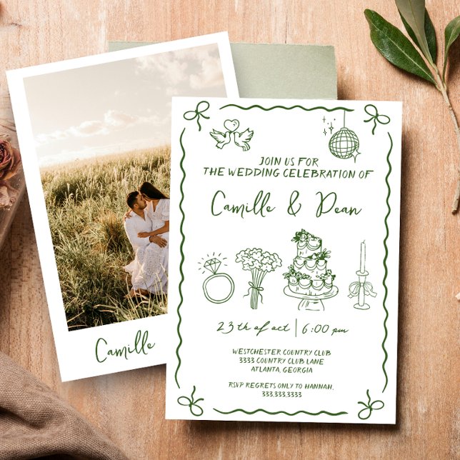 Invitation Mariage Tendance Photo Écriture Manuscrite Drôle D (Créateur téléchargé)