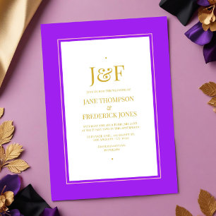 Invitation Mariage tendance rose, violet, noir et or