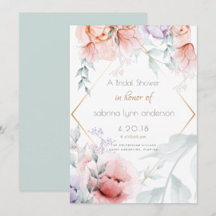 Invitation Mariage   Tendances Corail et Pivoines Aquarelle L