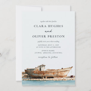 Invitation Mariage Terracotta Aqua Script Côte Adriatique