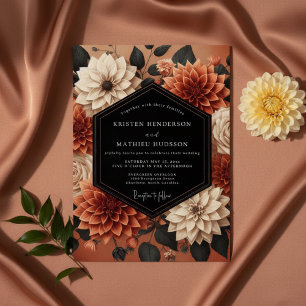 Invitation Mariage Terracotta Dahlia Romance d'Automne