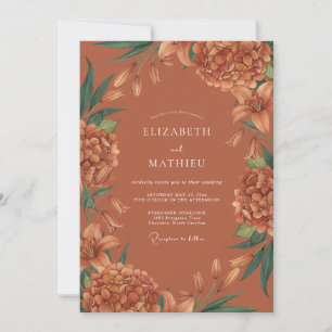 Invitation Mariage Terracotta Lush Blossom