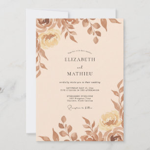 Invitation Mariage Terracotta Peint Champagne