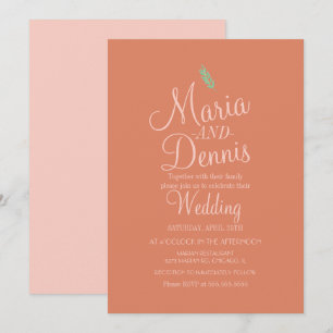 Invitation Mariage Terracotta Rose Clair Simple Automnal