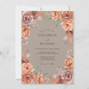 Invitation Mariage Terracotta Rose Coup de Pinceau