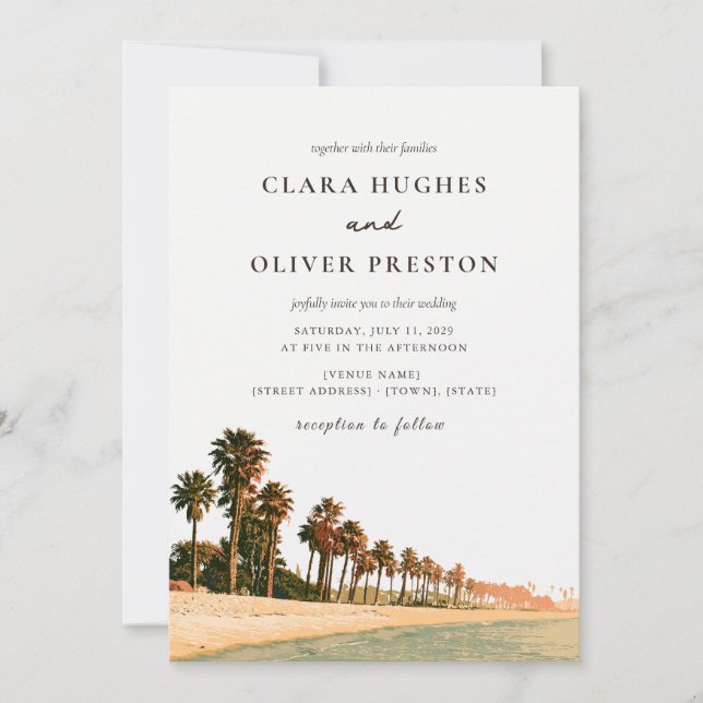 Invitation Mariage Terracotta Sage Script Malibu Palm Coast  (Devant)