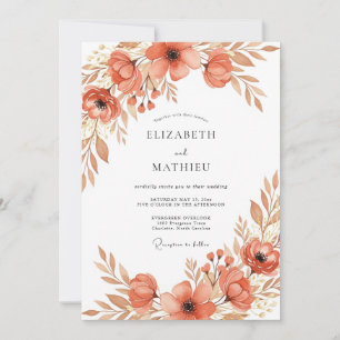 Invitation Mariage Terracotta Sophistiqué d'Automne