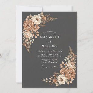 Invitation Mariage Terre Cuite Floraison