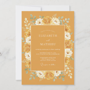 Invitation Mariage Terreux Automnal Moutarde