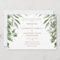 Mariage texte Eucalyptus Moderne or en goutte