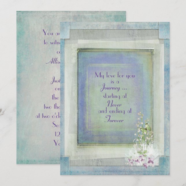 Invitation Mariage texture vintage (Devant / Derrière)