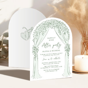 Invitation Mariage thème arche florale dessinée à la main dan