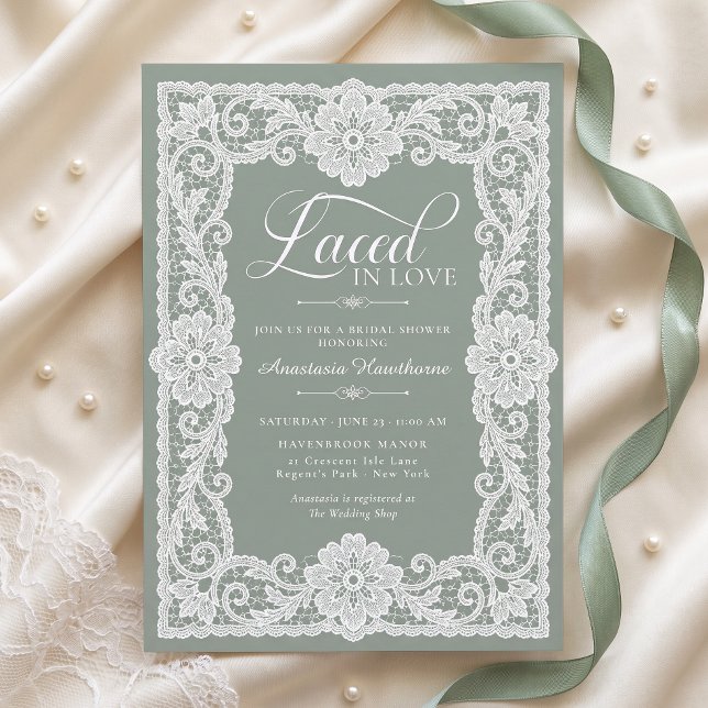 Invitation Mariage Thème Broderie Anglaise (Créateur téléchargé)