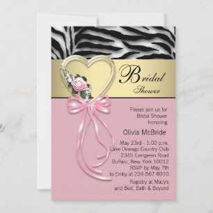 Invitation Mariage thème Or Noir Zèbre Rose