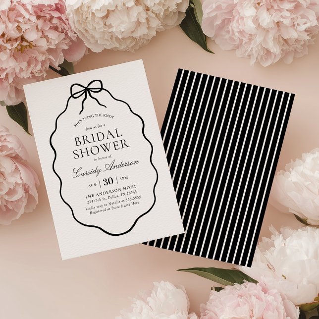 Invitation Mariage Thème Ruban Noir (Créateur téléchargé)