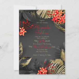 Invitation Mariage Thème Tropical Sombre